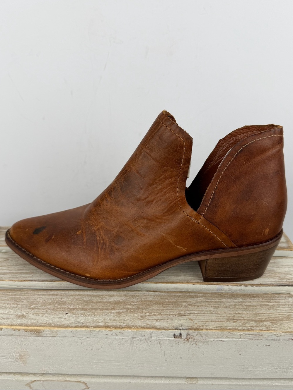 Steve Madden Austin cognac leather ankle booties western size 7